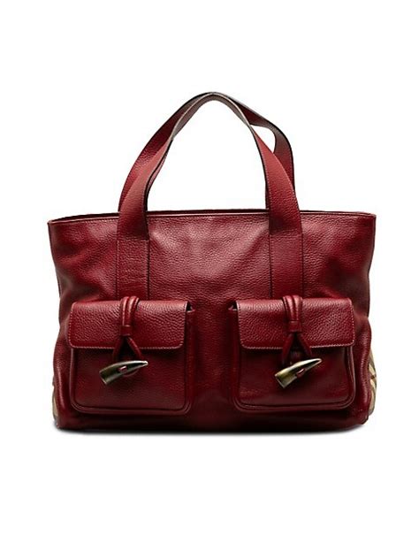 burberry leather horn toggle tote|Bags .